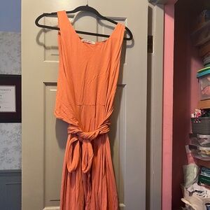 Peruvian Connection Orange Knit Dress, L
